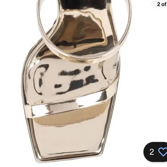 Jeffrey Campbell Hustler Platform Sandal Sz 9.5 Square Toe High Block Heel Gold - Picture 2 of 11